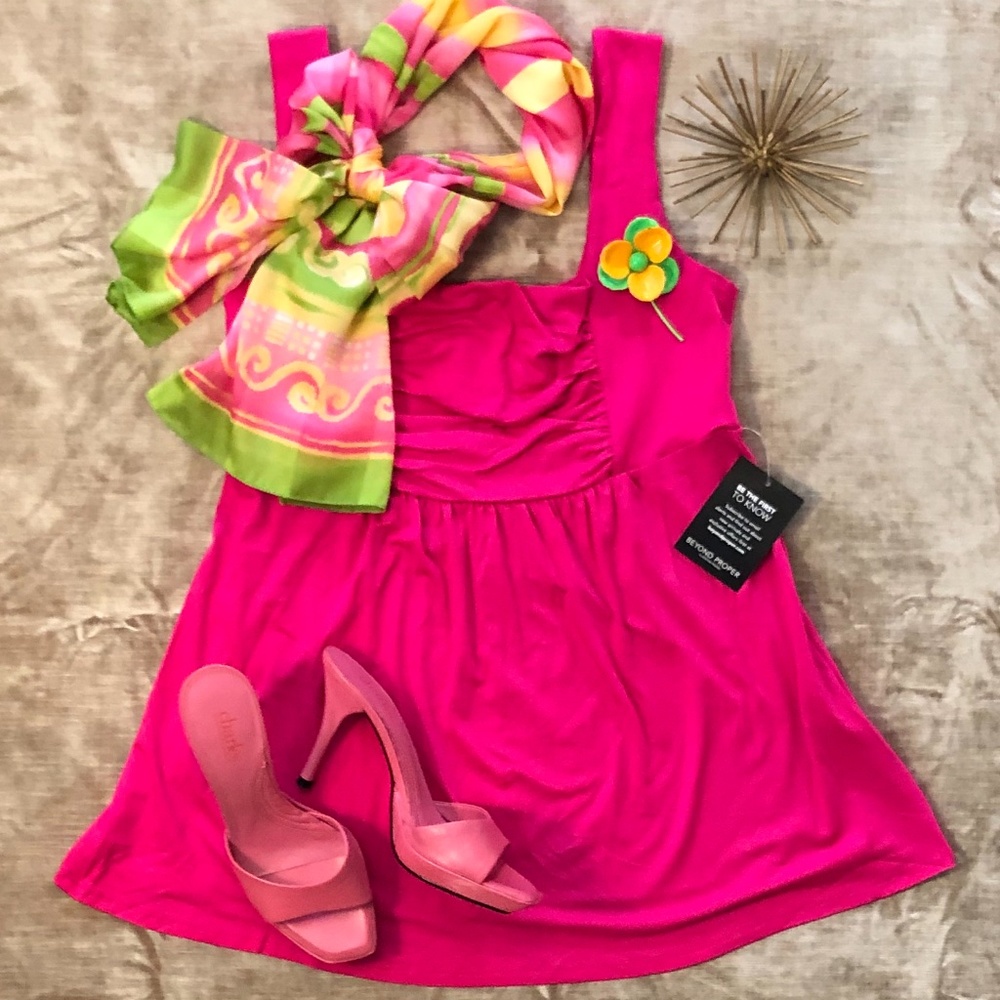 Boston Proper Pink Babydoll Tank Top